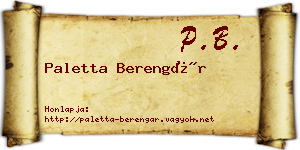Paletta Berengár névjegykártya